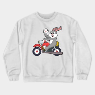 Rabbit as Biker with Motorcycle Crewneck Sweatshirt